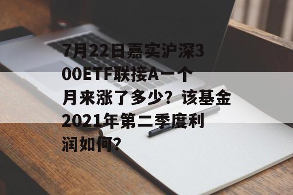 7月22日嘉实沪深300ETF联接A一个月来涨了多少？该基金2021年第二季度利润如何？